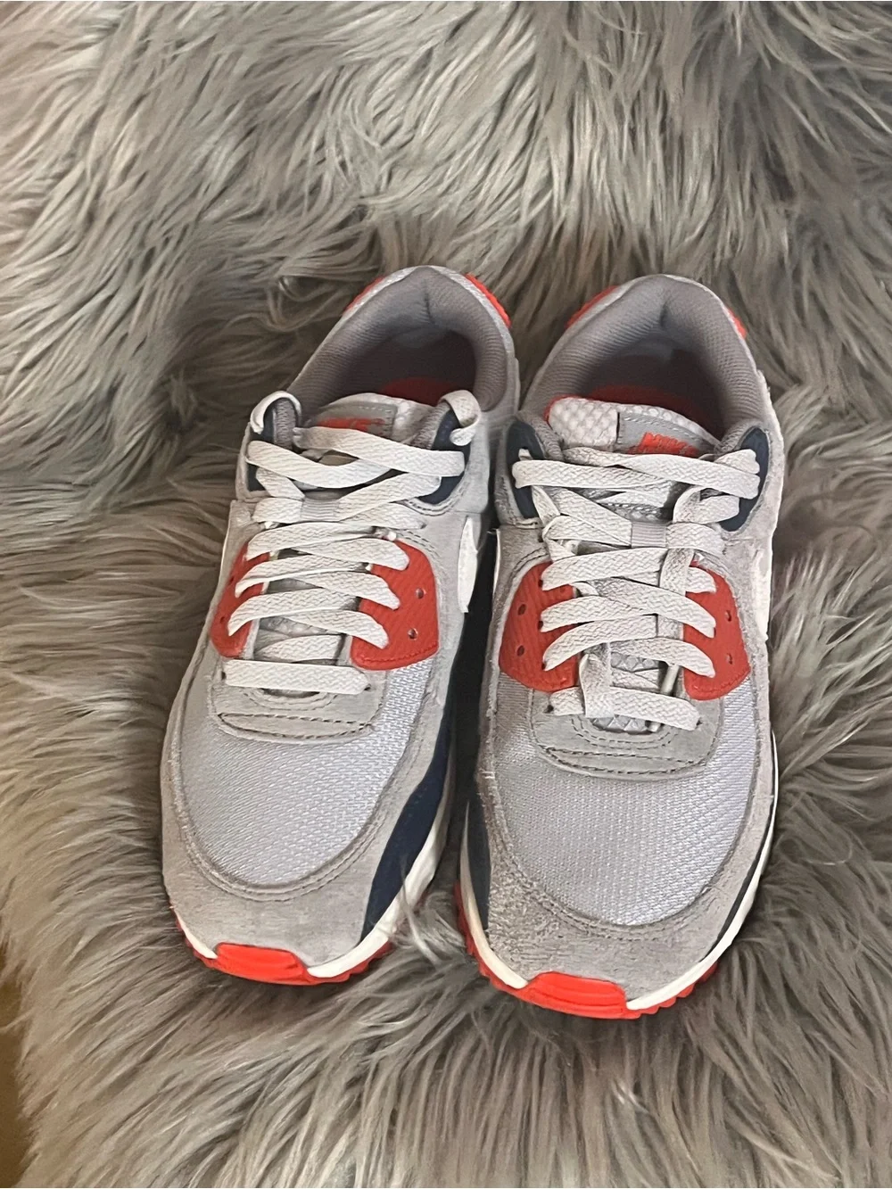 Nike Gray and Red Running Sneakers